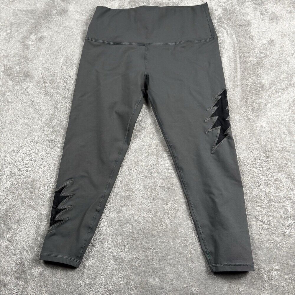 Nancy Rose Performance 7/8 Leggings Cut Out Details Size 10 Charcoal